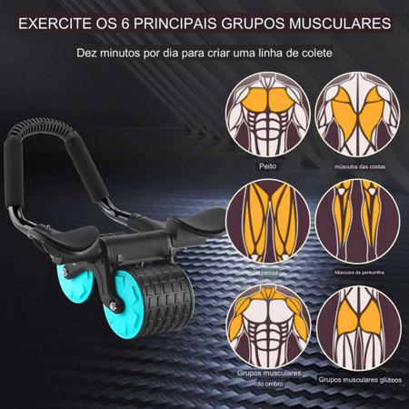 Imagem de Roda Rolo Abdominal Lombar Aparelho de Ginástica Exercício Físico Musculo Braço Abdômen