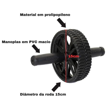 Imagem de Roda Rolo Rodinha Para Exercícios Abdominal Lombar Academia