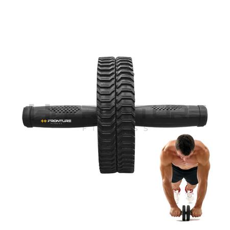 Imagem de Roda Rolo Rodinha Para Exercícios Amarelo Abdominal Lombar Academia Fitness Cross Reforçado