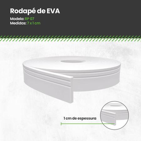 Imagem de Rodapé Autocolante Flexível Eva 7cm Modelo Rp07 - 20 Metros