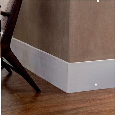 Imagem de Rodapé de Poliestireno 7cm x 10mm x 2,25m Metro Linear Slim Liso Casa Grassi - caixa com 2,25 m - Branco