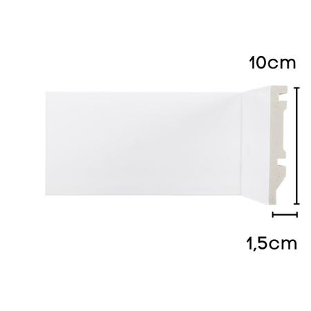 Imagem de Rodape Poliestireno 10cm Branco Liso 2,40 metros 5190