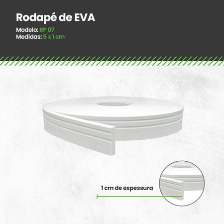 Imagem de Rodapé Roda Meio Autocolante Flexível Eva 5cm Modelo Rp07 - 2,5 Metros