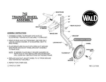 Rodas de treinamento Wald W742 para bicicletas de 16 26 polegadas