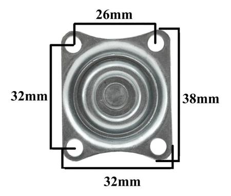 Imagem de Rodízio 4 Un Girátorio Roda Rodinha Móveis Vaso 32Mm 40 Kg