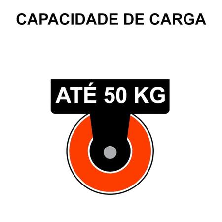 Imagem de Rodízio Giratório Reforçado PVC Laranja com Rosca e Freio Ideal para Equipamentos