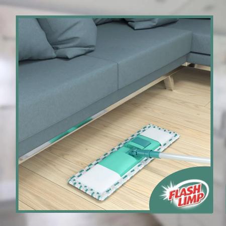 Imagem de Rodo Esfregão Mop Flat Plus 360 Microfibra + 3 Refil Extra