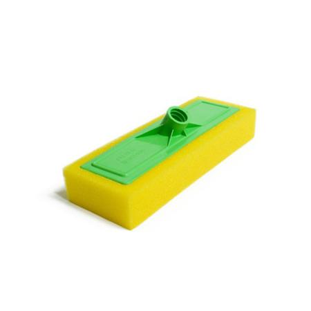 Imagem de Rodo passa cera simples (espuma) esponja amarela com cabo de madeira