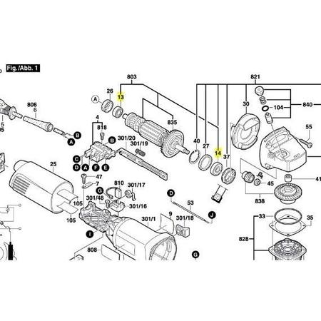 Imagem de Rolamentos Esmerilhadeira Angular Bosch Gws 7-115 06013885E1