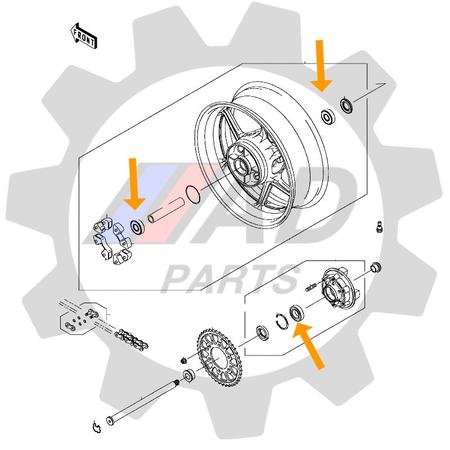 Rolamentos Roda Traseira Dafra Next 250 - AD Parts Imagem de Rolamentos Roda Traseira Dafra Next 250