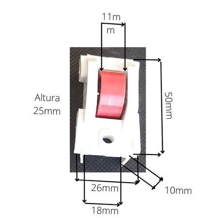 Imagem de Roldana linha-30 baixa "reta" com rolamento janela porta aluminio kit 4 un