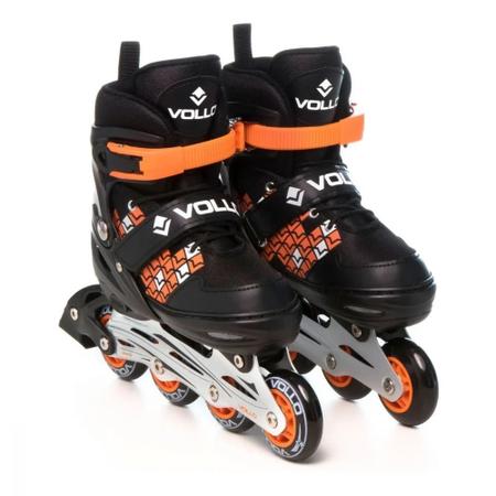 Imagem de Roller Patins Inline Ajustavel Tam 39-42 Abec 5 Laranja/Preto Vollo  Vollo Sports 