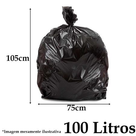 Imagem de Rolo 15 Sacos de lixo plástico super resistente capacidade 100 litros escritório consultório Sanremo