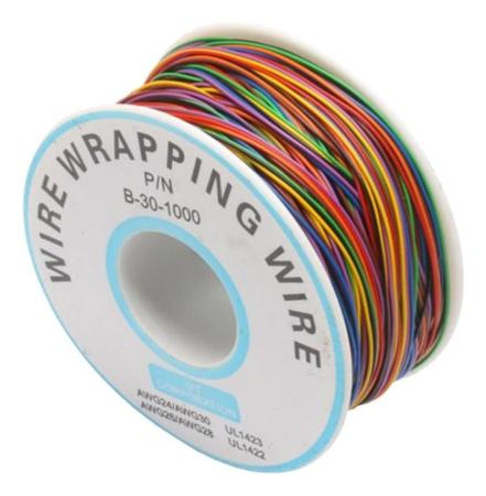 Imagem de Rolo 200 Metros Fio Wrapping Wire Wrapp 30 Awg Com 8 Cores