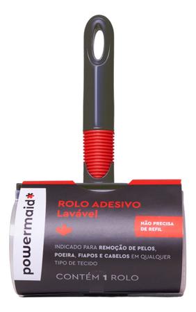 Imagem de Rolo adesivo lavavel tam unico vermelho/ cinza + 3 refil