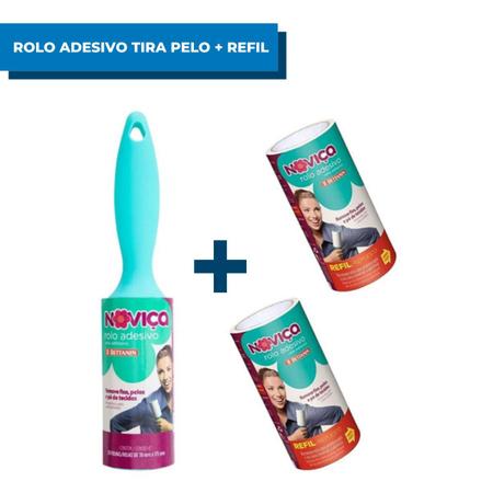 Imagem de Rolo Adesivo Tira Pelo Cabelo Roupa Sofa Rolinho Multiuso Refil Noviça Bettanin C/3 unidades