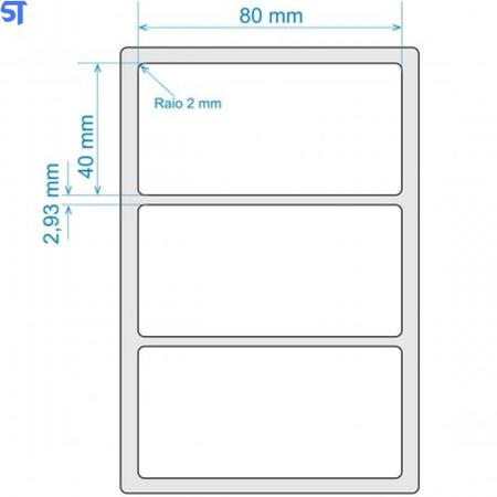 Imagem de Rolo De Etiqueta 8X4 Cm 80X40 Mm Couche Adesiva