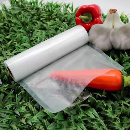 Imagem de Rolo de Saco Transparente Alimentos Freshpack Ranhuras  20cm x 5m Seladoras a Vácuo