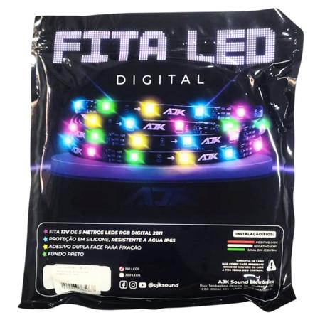 Imagem de Rolo Fita Led AJK 5 Metros RGB Endereçável - 150 Leds