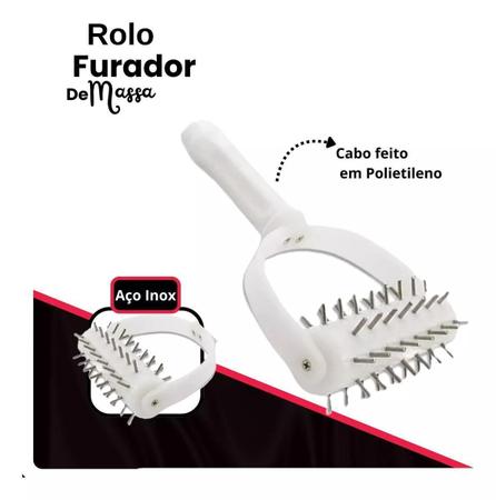 Rolo Furador De Massa Pizza 12Cm Profissional White Inox - Solrac Imagem de Rolo Furador De Massa Pizza 12Cm Profissional White Inox