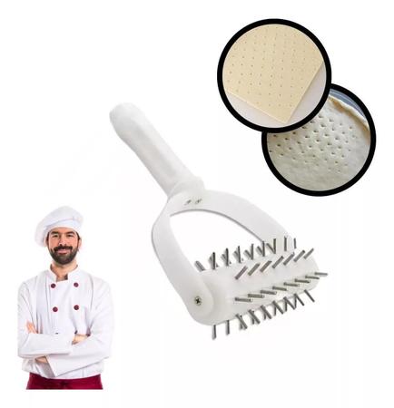 Rolo Furador De Massa Pizza 12Cm Profissional White Inox - Solrac Imagem de Rolo Furador De Massa Pizza 12Cm Profissional White Inox