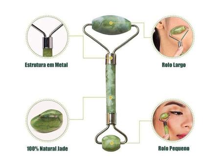 Imagem de Rolo Massageador Facial Pedra De Jade Facial Roller