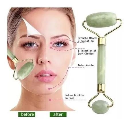 Imagem de Rolo Massageador Pedra De Jade Massagem Facial Anti Idade