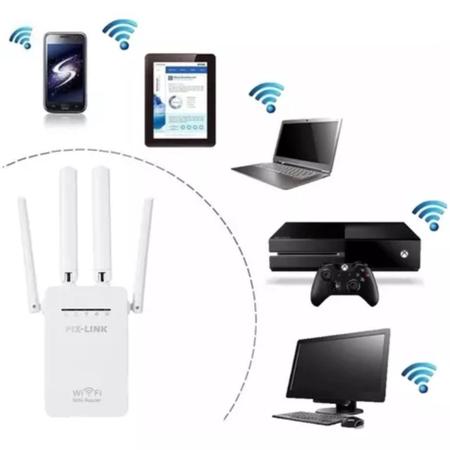 Roteador Repetidor Wifi 4 Antenas Pix Link LV WR09 Repetidor de Sinal Magazine Luiza
