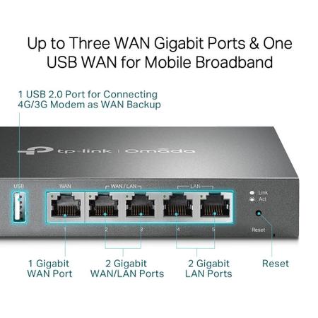 Imagem de Roteador TP-Link TL-ER605 VPN Gigabit Multi-WAN SafeStream