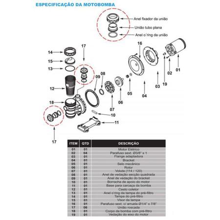 Imagem de Rotor Bomba Piscina 1/4 CV Sodramar Millenium Monofásico