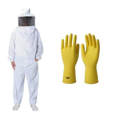 Imagem de Roupa Apicultor Macacão Apicultura Tirar Colher Mel Mexer Criar Abelha Conjunto Completo Ventilado Profissional Com Luva