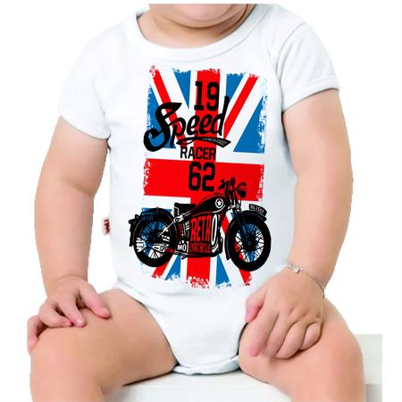 Imagem de Roupa Body Bebê Manga Comprida Estampado Moto Retrô