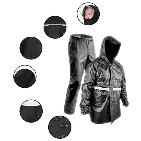 Imagem de Roupa Capa De Chuva Motoqueiro Motoboy Luva Meio Dedo