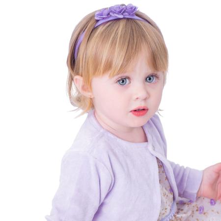 Imagem de Roupa de Bebê Menina Vestido com bolero e tiara 100% Algodão