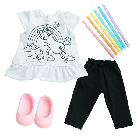 Roupa boneca reborn vestido unicornio iris laco de fita