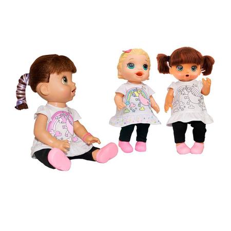 Roupa Boneca Baby Alive - Vestido Unicornio - Laço De Fita