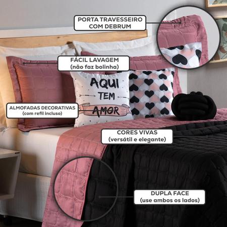 Roupa De Cama Casal Dupla Face Colcha Cobre Leito Bouti 8 Peças Premium com Almofadas Decorativa - F.V Enxovais Imagem de Roupa De Cama Casal Dupla Face Colcha Cobre Leito Bouti 8 Peças Premium com Almofadas Decorativa