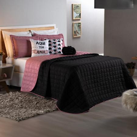 Imagem de Roupa De Cama Casal Dupla Face Colcha Cobre Leito Bouti 8 Peças Premium com Almofadas Decorativa