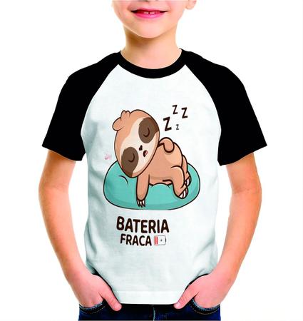 Imagem de Roupa De Criança Camiseta Estampada Desenho Bateria Fraca