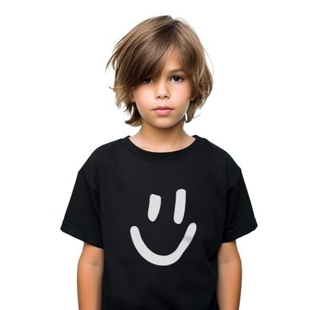 Imagem de Roupa de Crianças Camiseta Preta Infantil Juvenil Oversized Moda