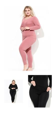 Imagem de Roupa Feminina Plus Size Blusa Calça Frio Peluciado Proteção