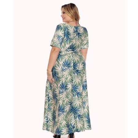 Roupa Feminina Plus Size Vestido longo estampado Evangélica - SEROY -  Vestido Plus Size Feminino - Magazine Luiza