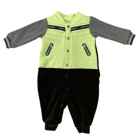 Roupa Infantil Macacão Masculino Manga Longa Paraiso 12947 Imagem de Roupa Infantil Macacão Masculino Manga Longa Paraiso 12947