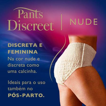 Imagem de Roupa Íntima Descartável Tena Pants Discreet Nude Tamanho G/EG com 16 Unidades