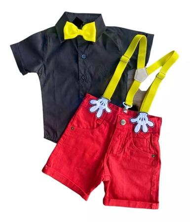 Roupa Menino Infantil Mickey Festa Anivers rio Primavera Rafa