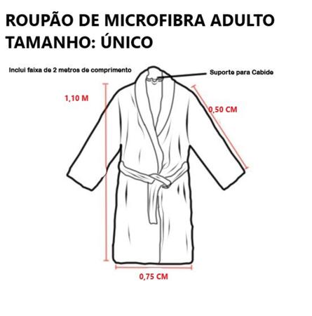 Imagem de Roupão De Banho Microfibra Camesa Unissex Cores Adulto Único