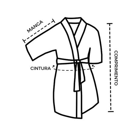 Imagem de Roupão Kimono Felpudo Unisex Microfibra Macio Pós Banho
