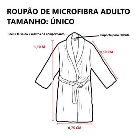Imagem de Roupão Microfibra De Banho Atoalhado Unissex Adulto Inverno Flannel Quentinho Aveludado