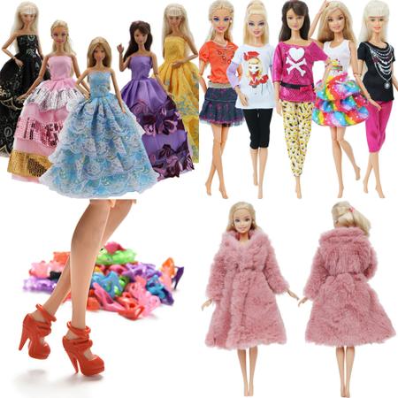 Roupas de Bonecas Vestidos de Princesa Casaco Sapatinhos Compatível com  Barbie Cinderela e Frozen - Sheilinha Confecção - Roupa de Boneca -  Magazine Luiza