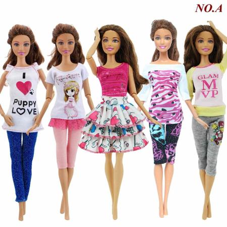 Roupas Para Bonecas 5 Conjuntos Sortidos - Compatível com as Marcas Barbie  e Frozen - Sheilinha Confecção - Roupa de Boneca - Magazine Luiza